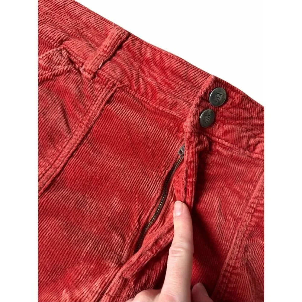 Anthropologie Pilcro Corduroy Pants‎ The Wanderer Relaxed Leg Salmon Red 33 Tall